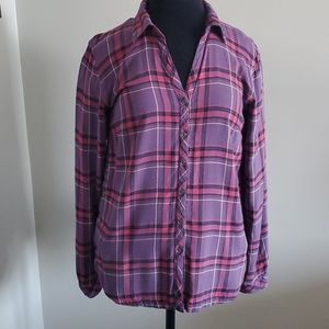 Maurices Plaid button side shirt.